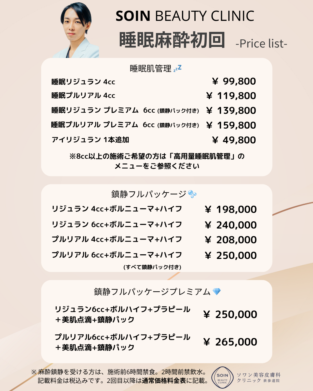 睡眠麻酔料金表最新版